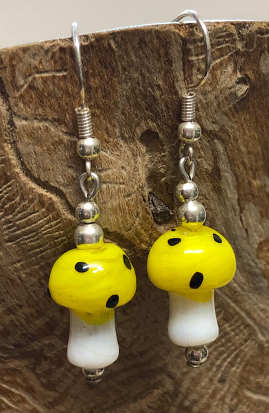 Glass Toadstool Earrings