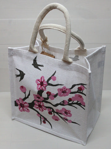 Jute Shopper- Cherry Blossom